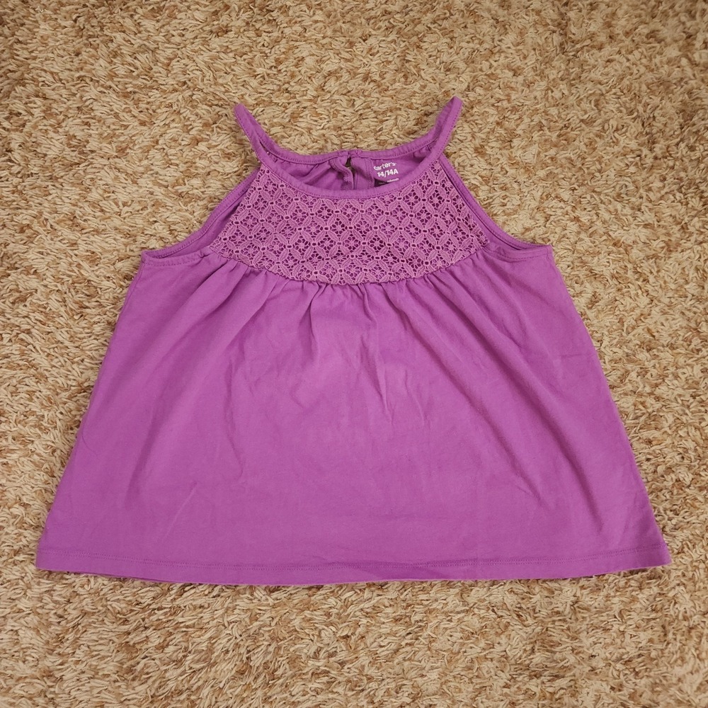 Carter's Purple Strap Knitted Pattern Tank Top Girls 14/14A‎